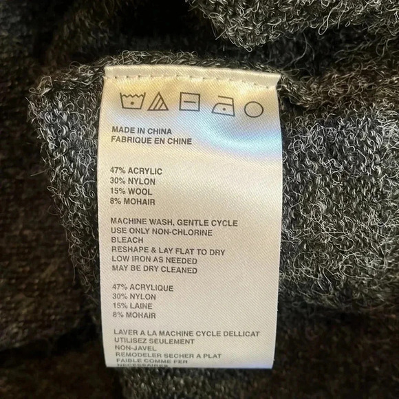 NWT Wool Blend Sweater Womens Large Gray Cropped Cottagecore Feminine Ruffle - Picture 7 of 16